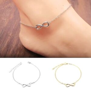 Silver Infinity Bracelet or Ankle Bracelet Adjustable Chain Anklet Gift